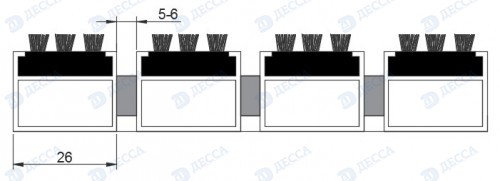 Алюминиевые грязезащитные решетки ST26 (Щетка)