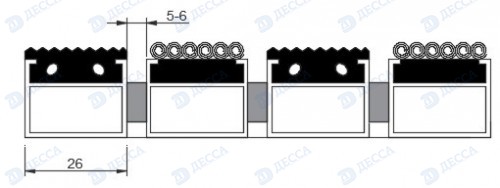 Алюминиевые грязезащитные решетки ST26 (Резина - Ворс)