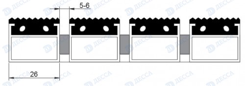 Алюминиевые грязезащитные решетки ST26 (Резина)