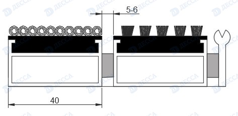 Алюминиевые грязезащитные решетки BK40 H26 (Ворс - Щетка - Скребок)