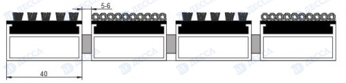 Алюминиевые грязезащитные решетки BK40 H26 (Щетка - Ворс)