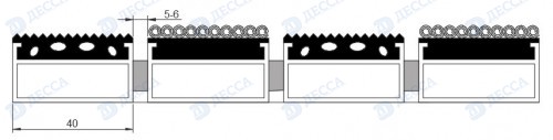 Алюминиевые грязезащитные решетки BK40 H26 (Резина - Ворс)